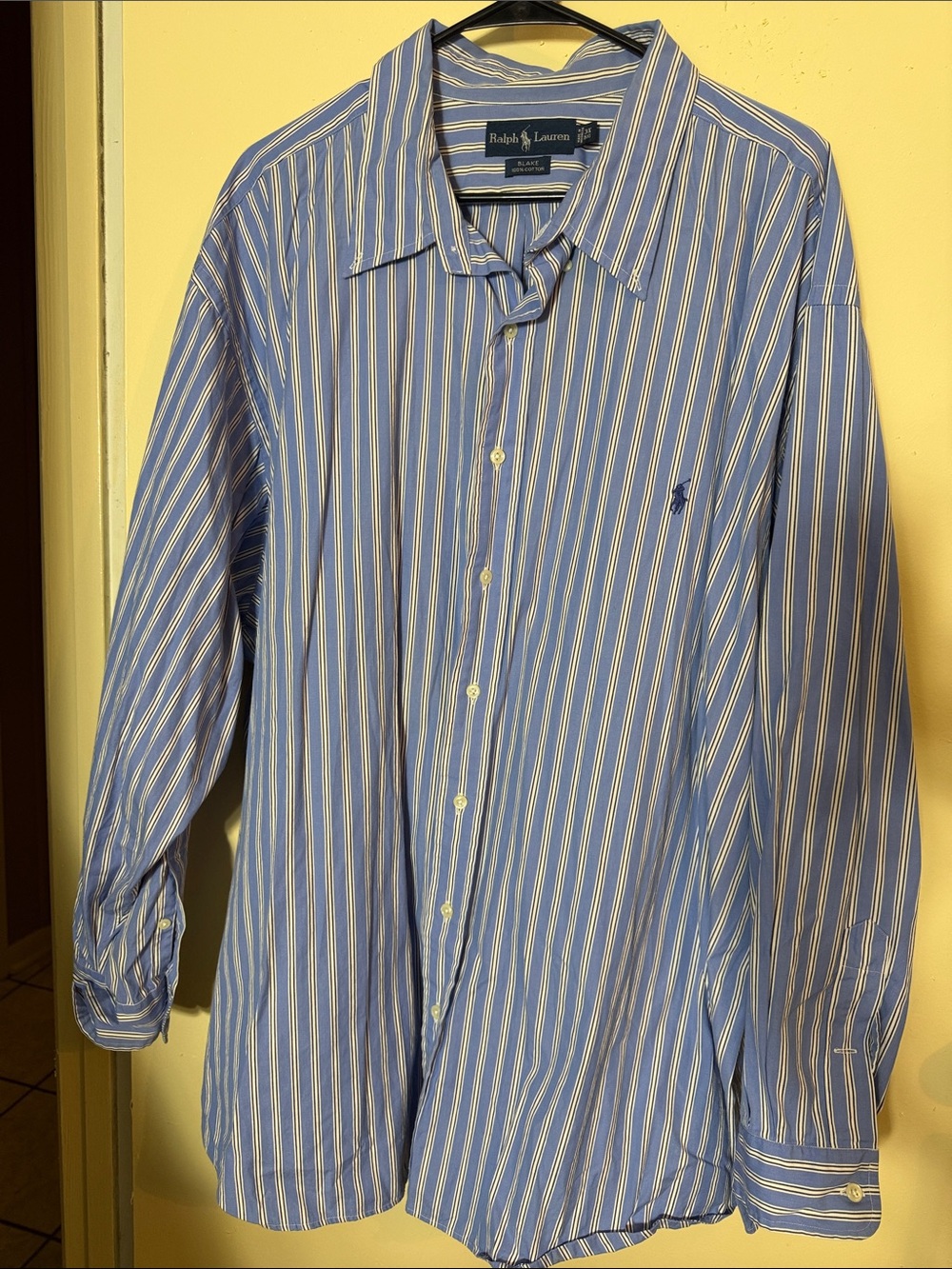 Ralph Lauren Blue and White Striped Dress Shirt